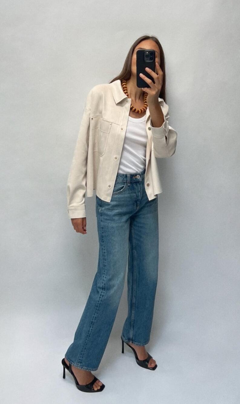 ZARA Faux Suede Jacket Tan Medium NWT*